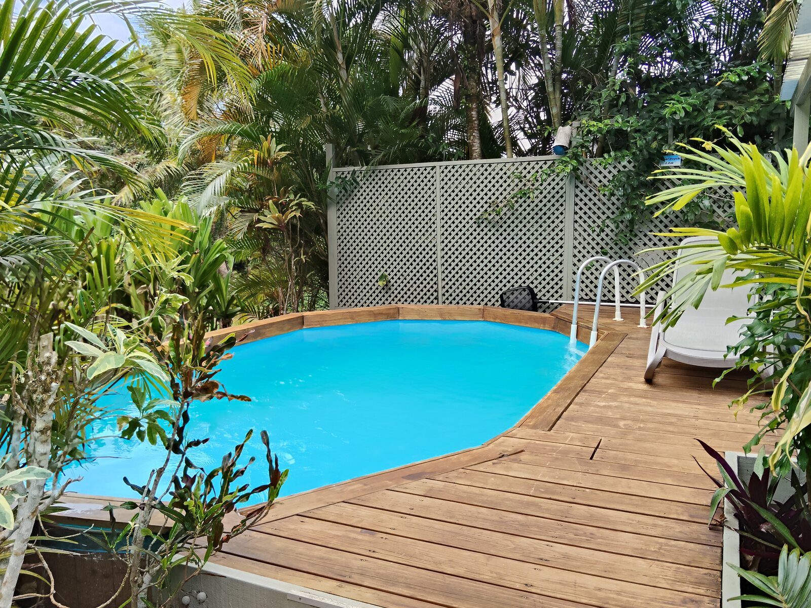 Salt-water pool and deck