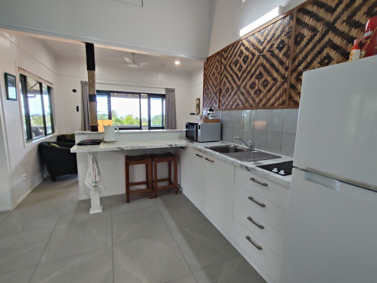 Kukupa open-plan kitchen and living area