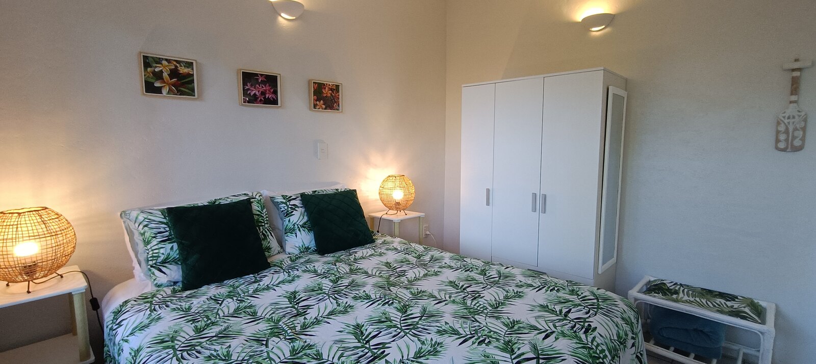 Wide view of the spacious Moko bedroom